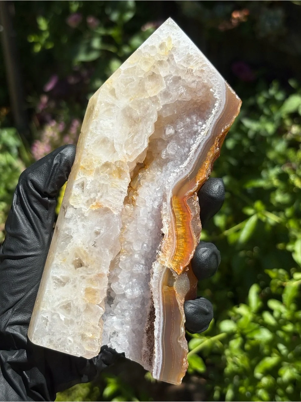 1.48 Pounds - Druzy Quartz x Chalcedony Large Crystal Tower with Imperfections